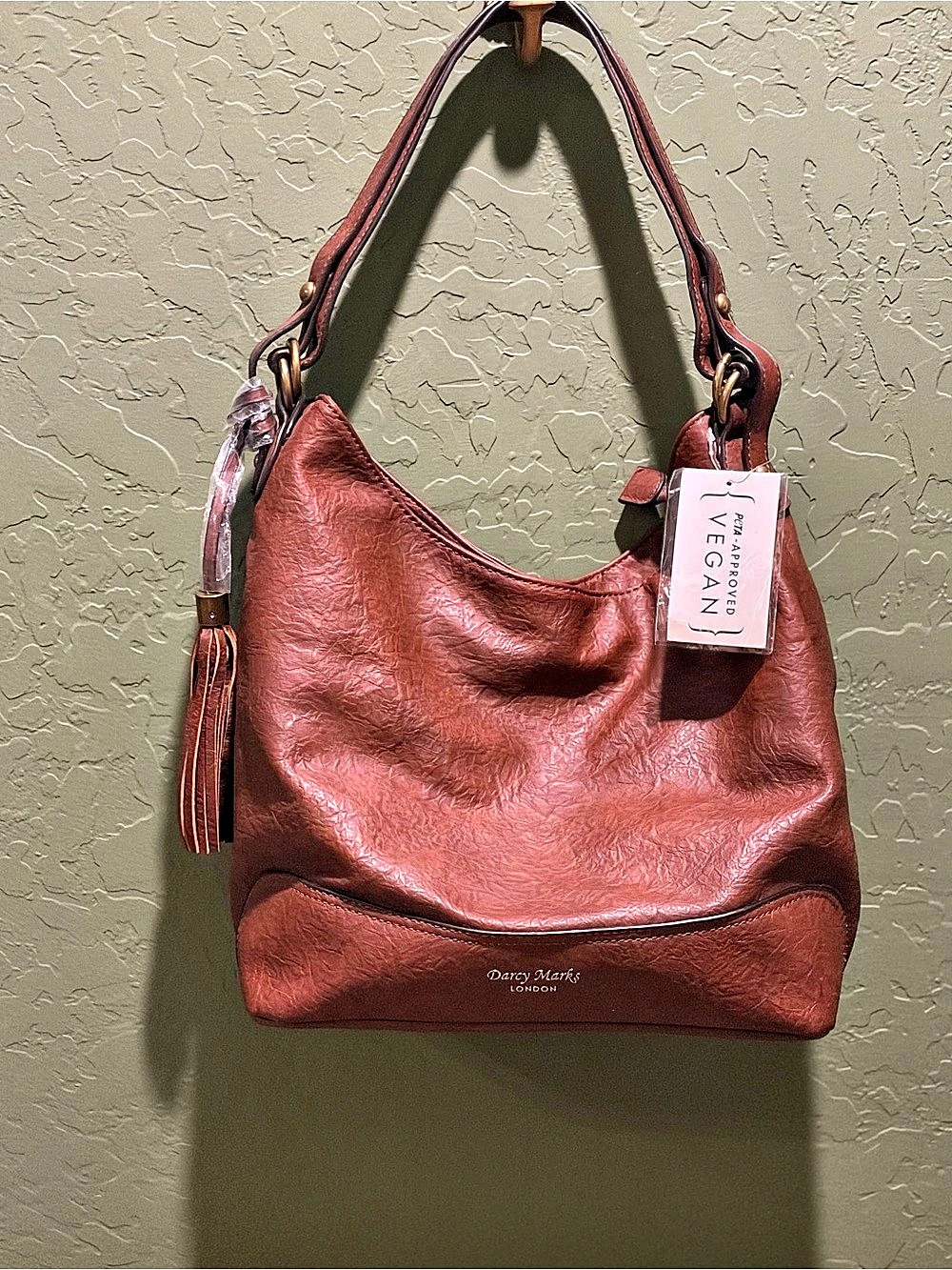 Darcy Marks London Hobo Bag in Red & Brown